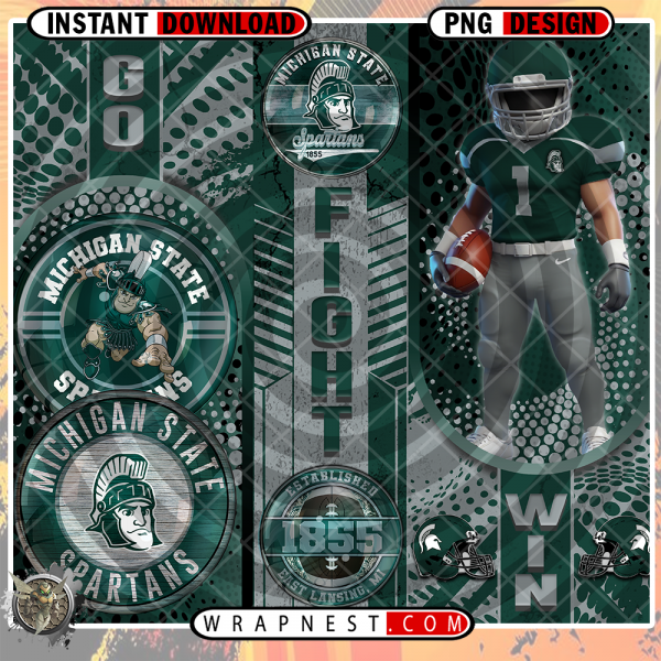 MICHIGAN STATE GO FIGHT WIN WRAP