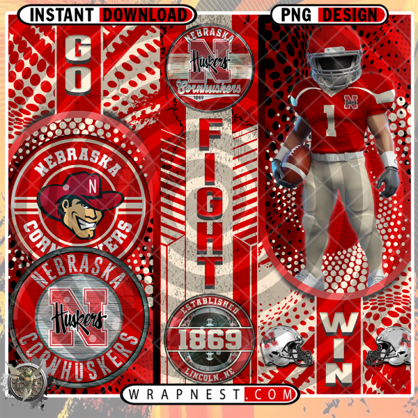 NEBRASKA GO FIGHT WIN WRAP
