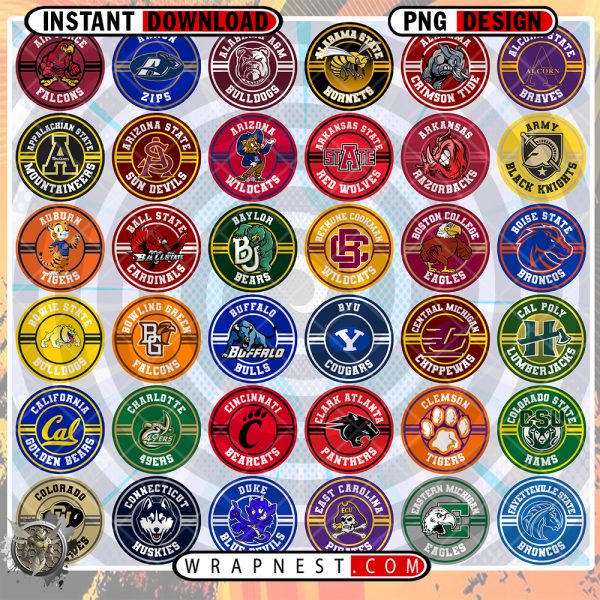 BUNDLE - NCAA CIRCLE STRIPE LOGOS