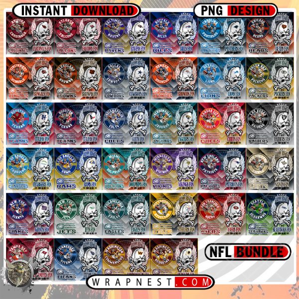 BUNDLE - NFL SKULL WRAPS