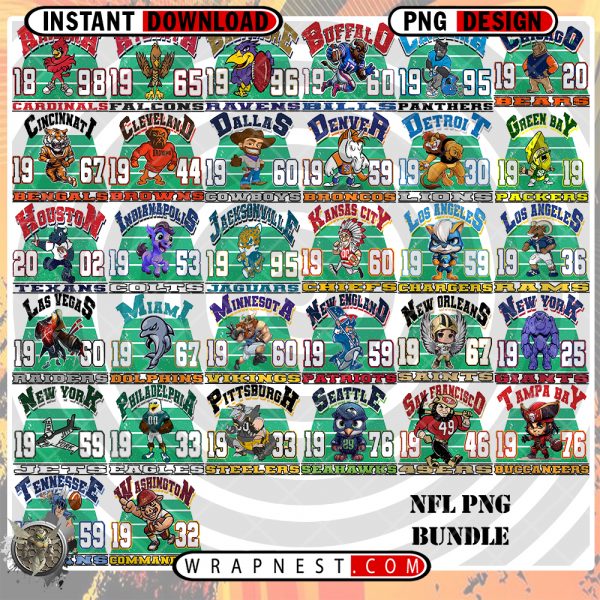 NFL VINTAGE MASCOT BUNDLE