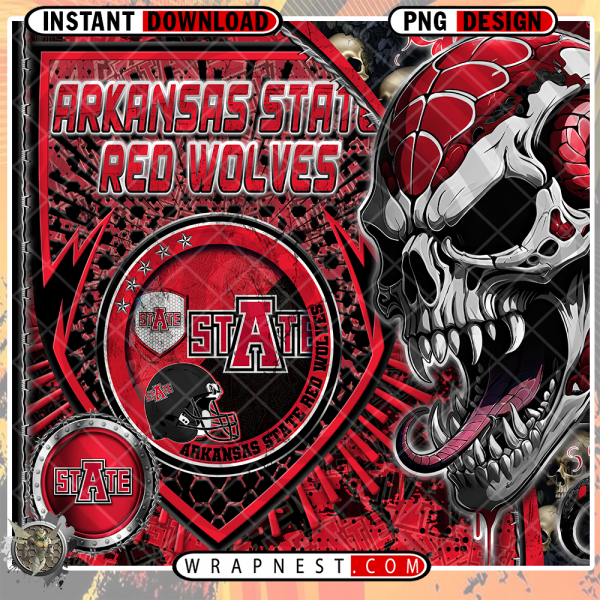 RED WOLVES SKULL SHIELD WRAP