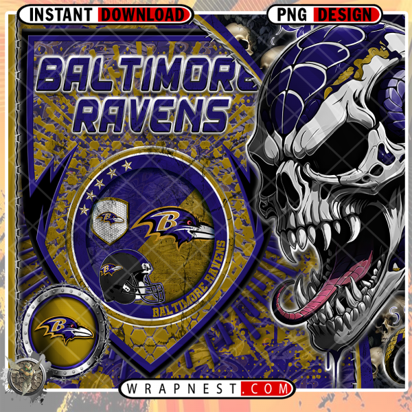 RAVENS SKULL SHIELD WRAP