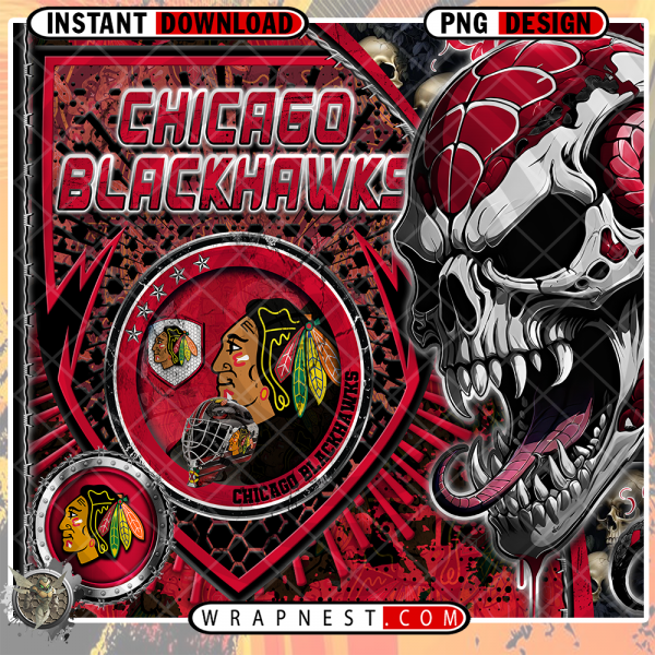 BLACKHAWKS SKULL SHIELD WRAP