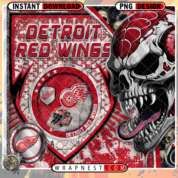 RED WINGS SKULL SHIELD WRAP