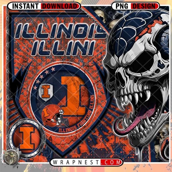 ILLINI SKULL SHIELD WRAP