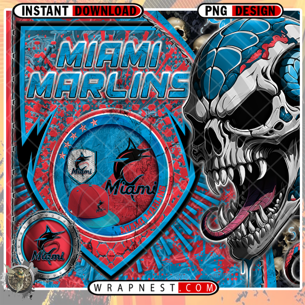 MARLINS SKULL SHIELD WRAP