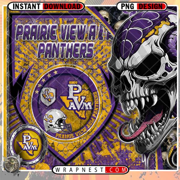 PANTHERS SKULL SHIELD WRAP
