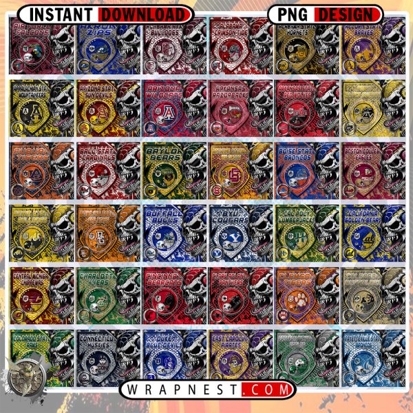NCAA SKULL SHIELD WRAP BUNDLE