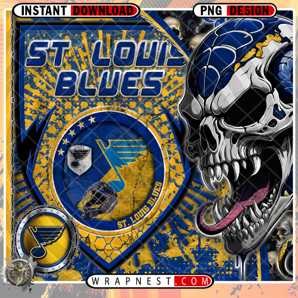 BLUES SKULL SHIELD WRAP
