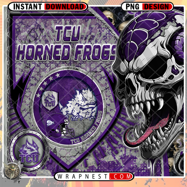 HORNED FROGS SKULL SHIELD WRAP