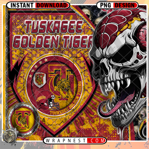 GOLDEN TIGER SKULL SHIELD WRAP