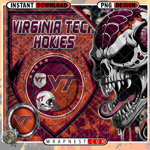 HOKIES SKULL SHIELD WRAP