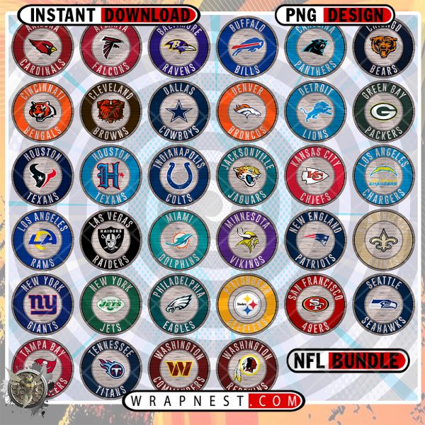 WOOD LOGO PNG BUNDLE NFL