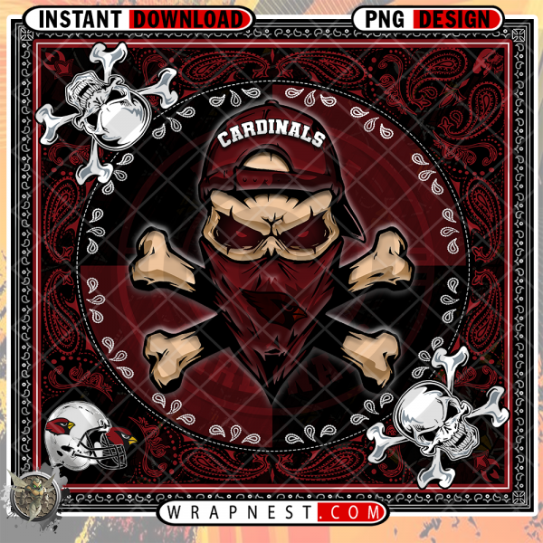 CARDINALS SKULL
  BANDANA