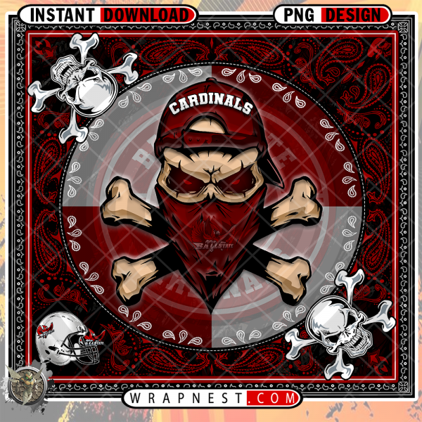 CARDINALS SKULL BANDANA