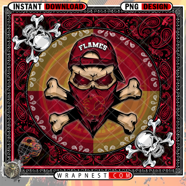 FLAMES SKULL BANDANA