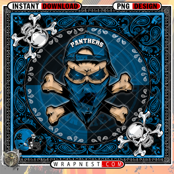 PANTHERS SKULL BANDANA