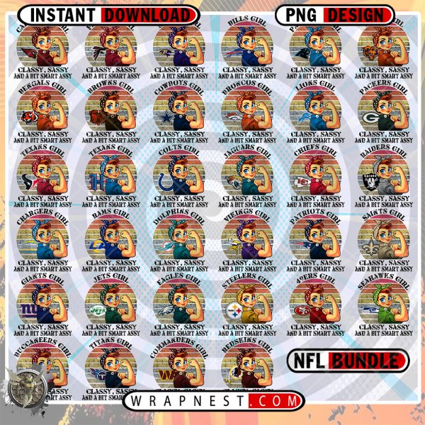 CLASSY SASSY PNG BUNDLE NFL
