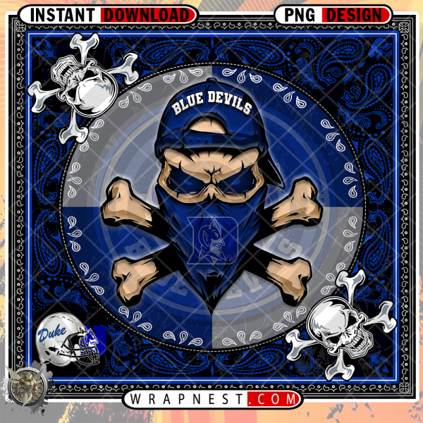 BLUE DEVILS SKULL BANDANA