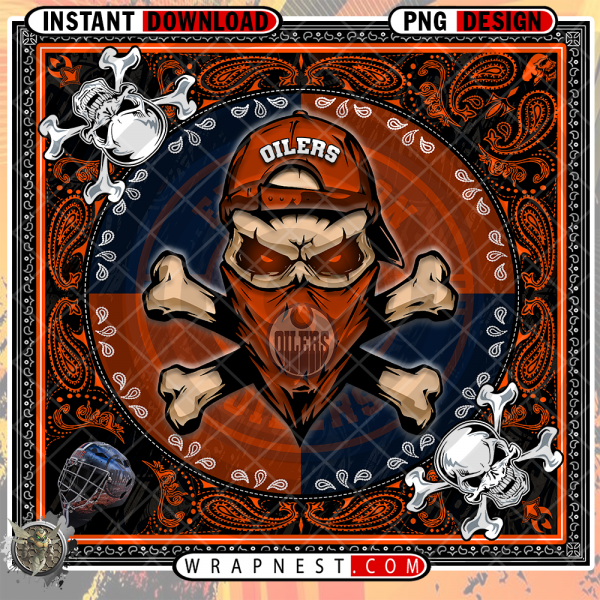 OILERS SKULL BANDANA