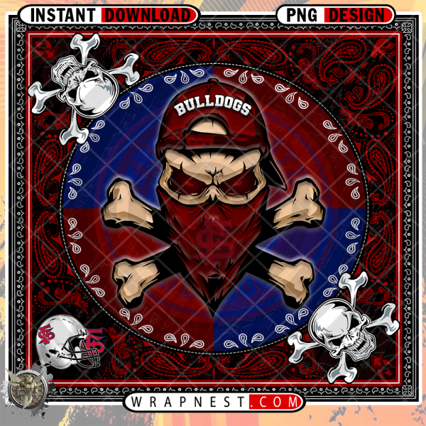BULLDOGS SKULL BANDANA