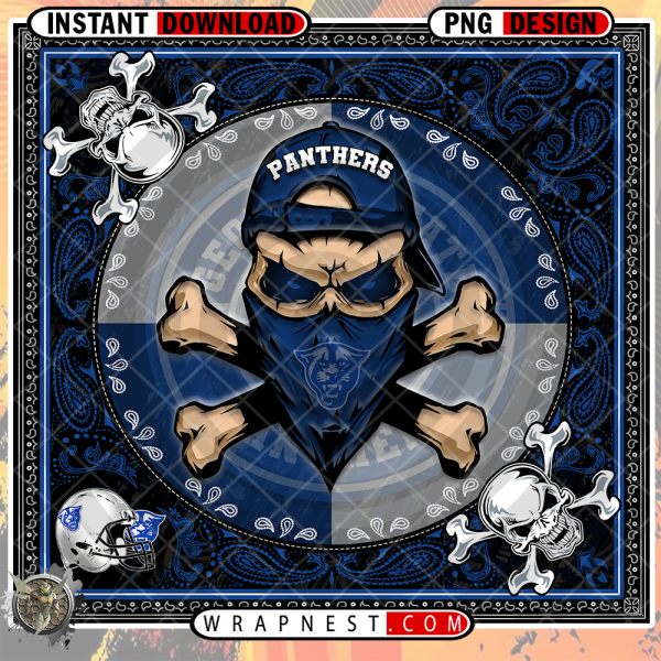 PANTHERS SKULL BANDANA