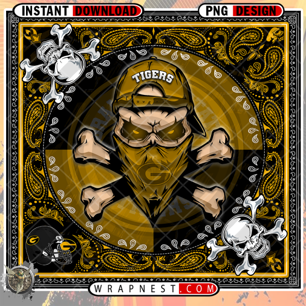 TIGERS SKULL BANDANA