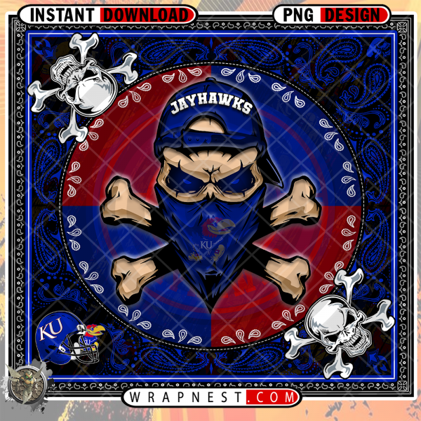 JAYHAWKS SKULL BANDANA