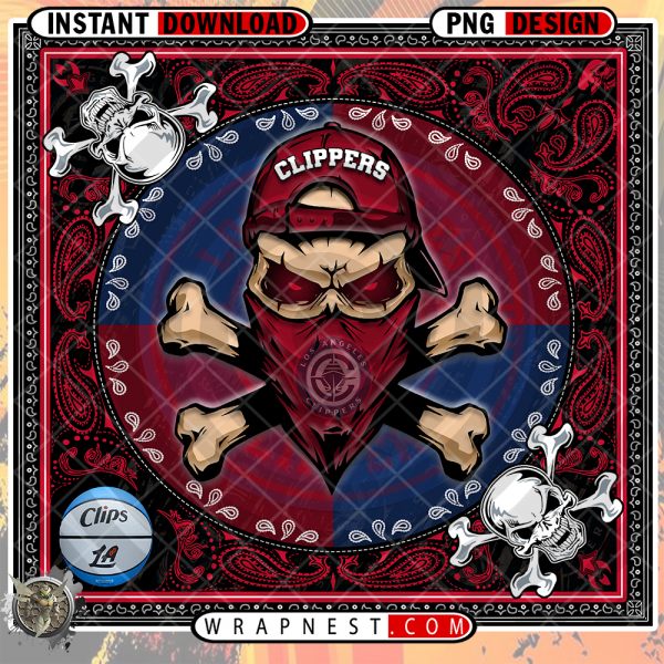 CLIPPERS SKULL BANDANA