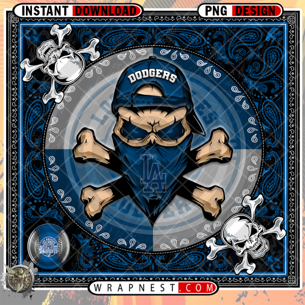 DODGERS SKULL BANDANA
