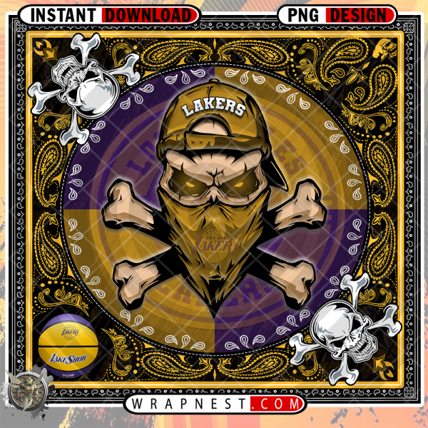 LAKERS SKULL BANDANA