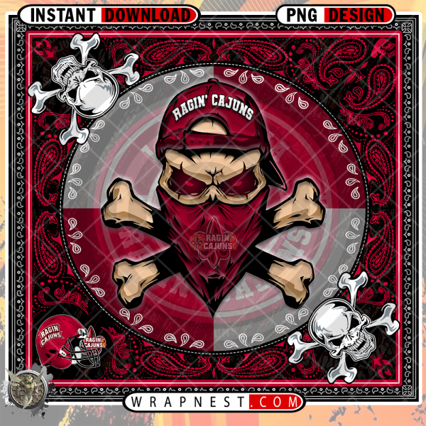 RAGIN' CAJUNS SKULL BANDANA