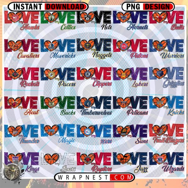 LOVE MY TEAM PNG BUNDLE NBA