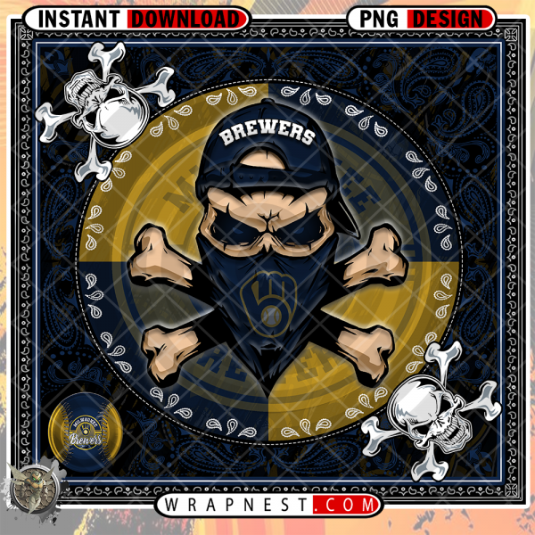BREWERS SKULL BANDANA