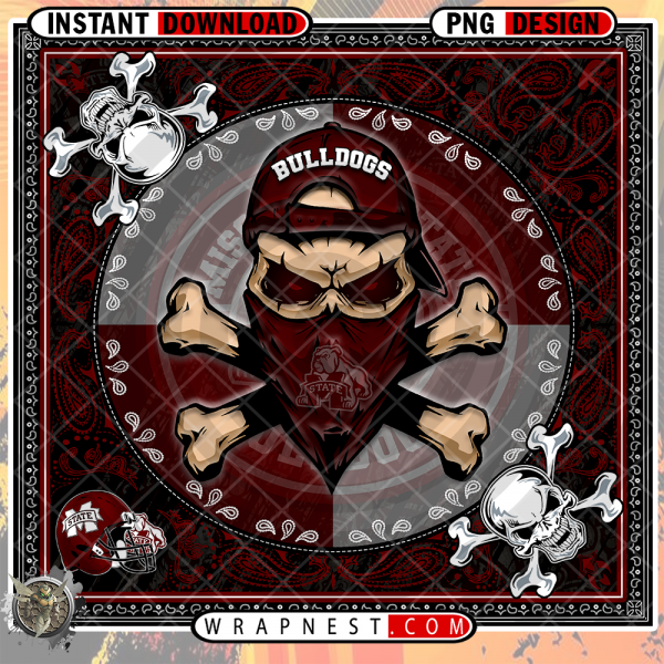 BULLDOGS SKULL BANDANA