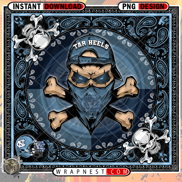TAR
  HEELS SKULL BANDANA
