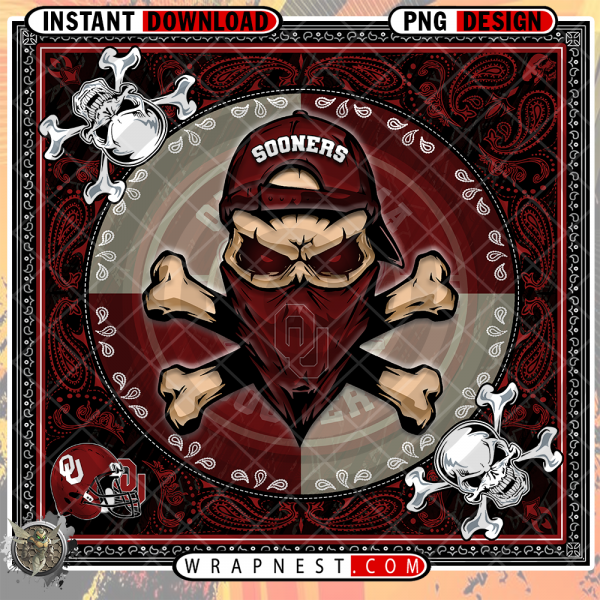 SOONERS SKULL BANDANA
