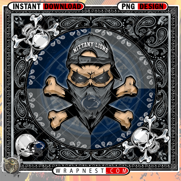 NITTANY LIONS SKULL BANDANA