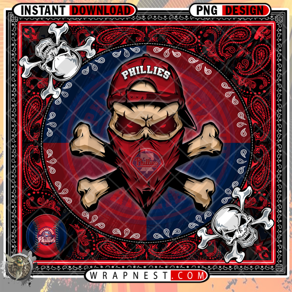 PHILLIES SKULL BANDANA