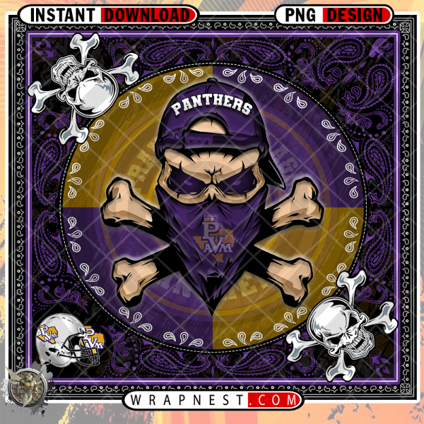 PANTHERS SKULL BANDANA