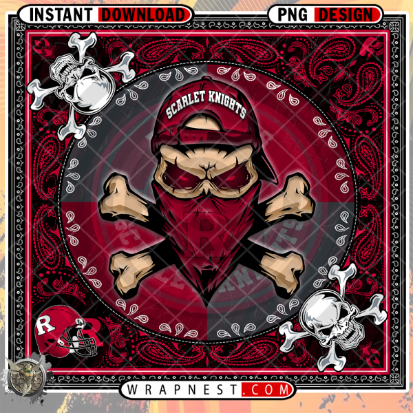 SCARLET KNIGHTS SKULL BANDANA