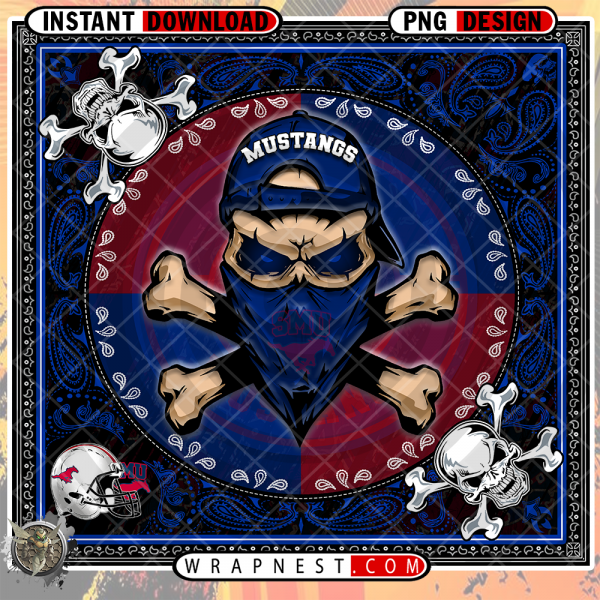 MUSTANGS SKULL BANDANA