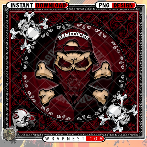 GAMECOCKS SKULL BANDANA