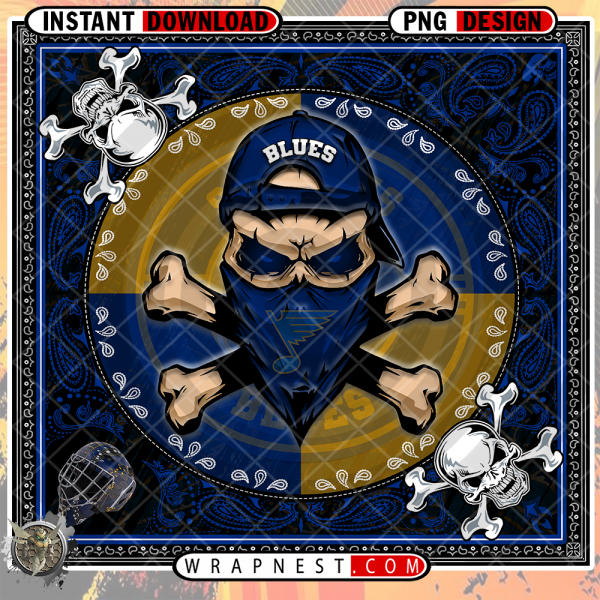 BLUES SKULL BANDANA