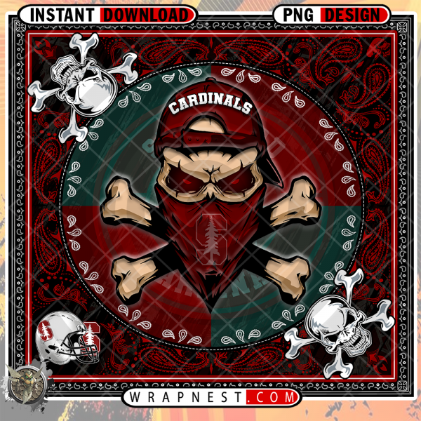 CARDINALS SKULL BANDANA