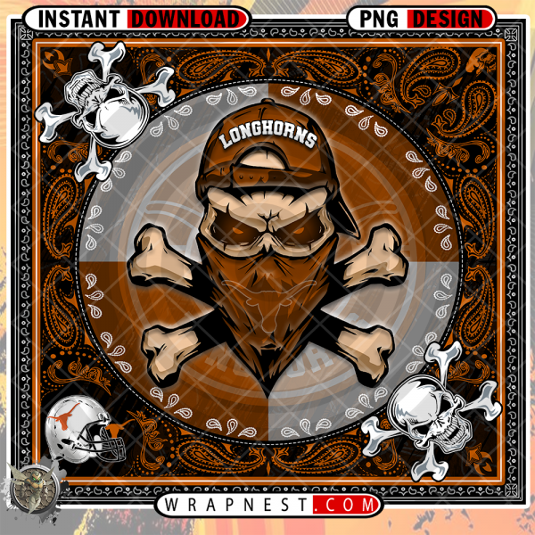 LONGHORNS
  SKULL BANDANA