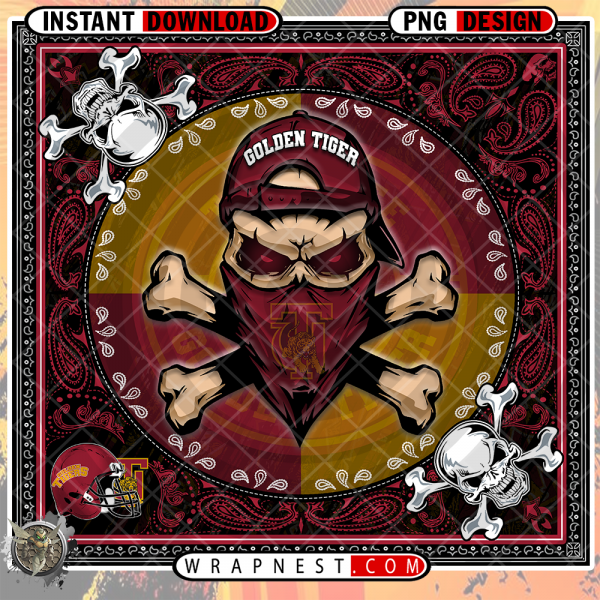 GOLDEN
  TIGER SKULL BANDANA