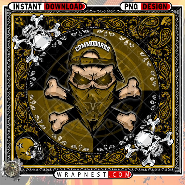COMMODORES SKULL BANDANA